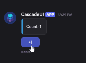 The counter view incrementing when its button is clicked