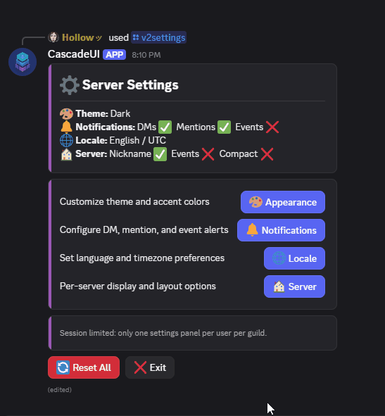 A settings menu drilling into Appearance to switch the theme to light, then into Notifications to toggle several options