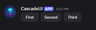 A row of three independent action buttons