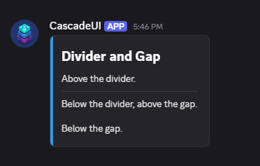 A divider and a gap separating three lines of text